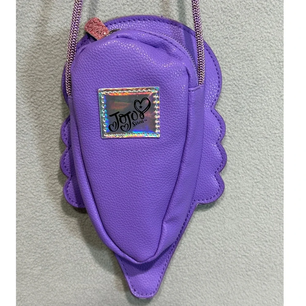 JoJo Siwa Robe and Purse Set Girls 6/6X Purple Unicorn Glitter Ice Cream Cone